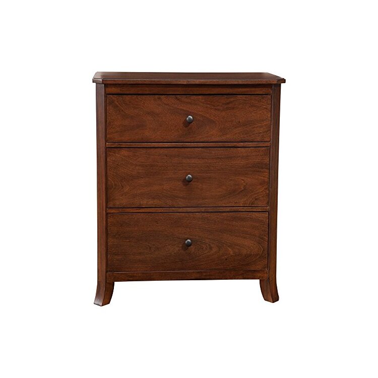 Mahogany Small Chest of Drawers with 3 Storage Compartments - Alpine Furniture image - 1