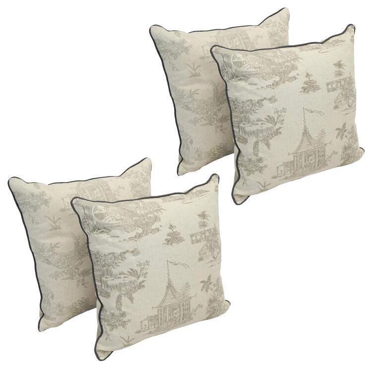 Red Corded Throw Pillows Set of 4 with Soft Polyester Filled Inserts image - 1