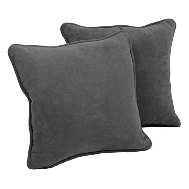 Aqua Blue Double - Corded Microsuede Throw Pillows Set of 2 - Blazing Needles image - 1