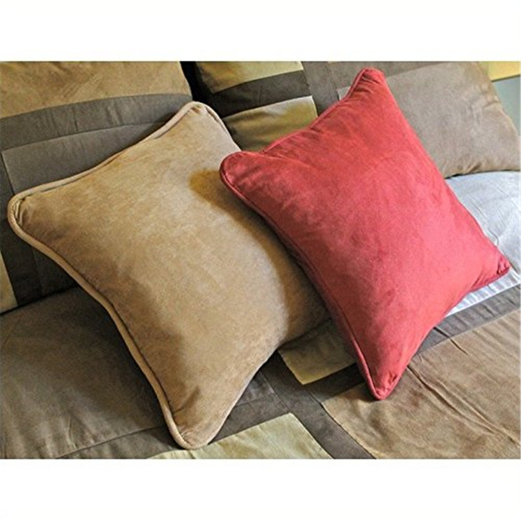 Blazing Needles 18-inch Double-corded Solid Microsuede Square Throw Pillows with Inserts (Set of 2) image - 1