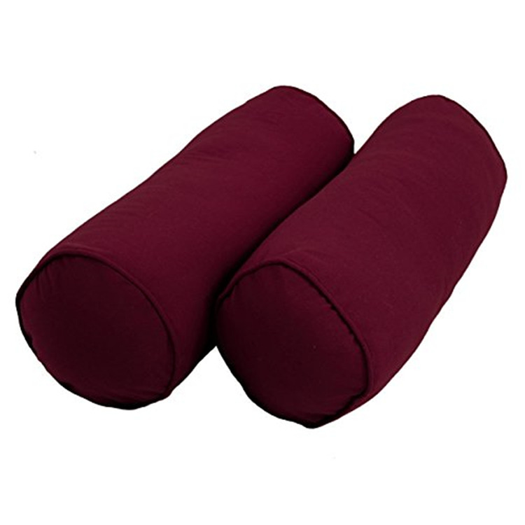 Bolster Pillows Set of 2 - Emerald Green Twill Bolsters with Inserts image - 1