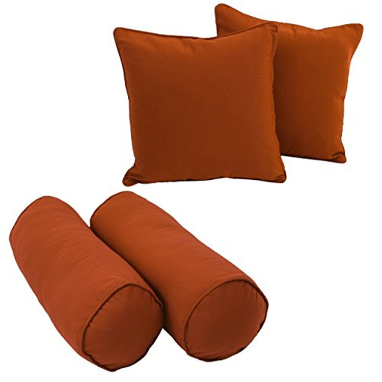 Aqua Blue Solid Twill Throw Pillows Set of 4 with Blown Filled Inserts image - 1