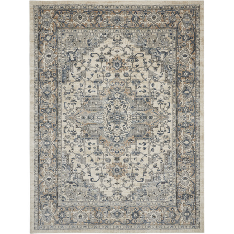 Nourison Concerto 10' x 14' Ivory Grey Farmhouse Indoor Rug image - 1
