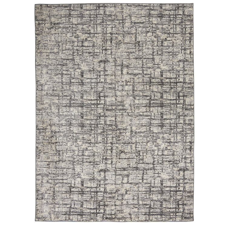 Calvin Klein Rush Ivory/Grey 6' x 9' Area Rug, Modern, Abstract, Easy Cleaning, Non Shedding, Bed Room, Living Room, Dining Room, Kitchen (6x9) image - 1