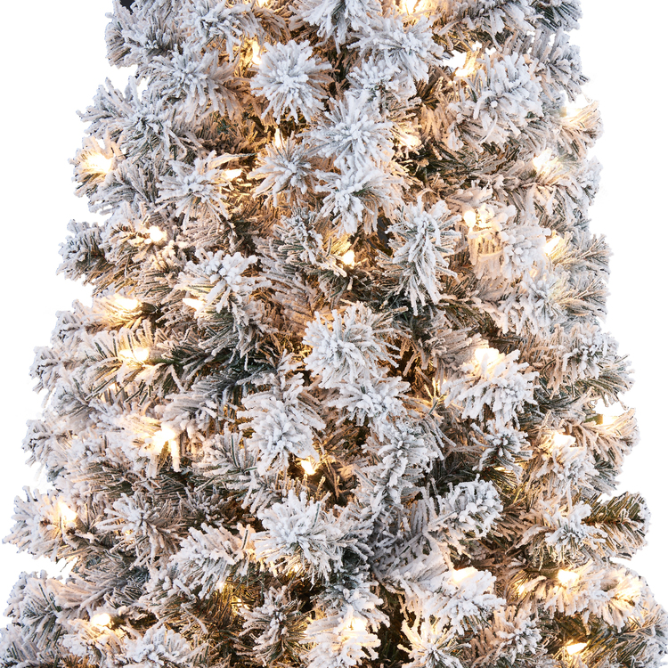 Naomi Home Pre-Lit Snow Frosted Artificial Spruce Christmas Tree - Image 3