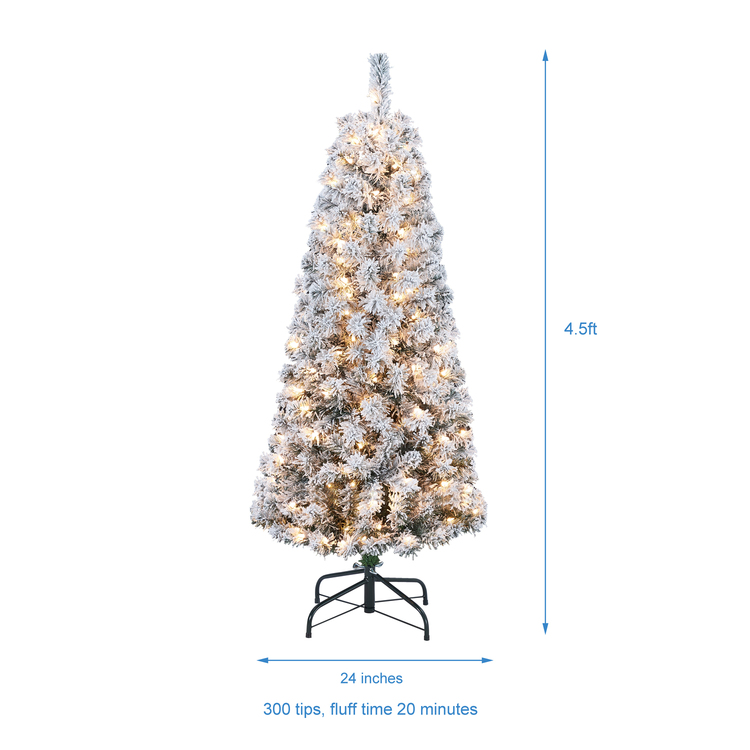Naomi Home Pre-Lit Snow Frosted Artificial Spruce Christmas Tree - Image 4