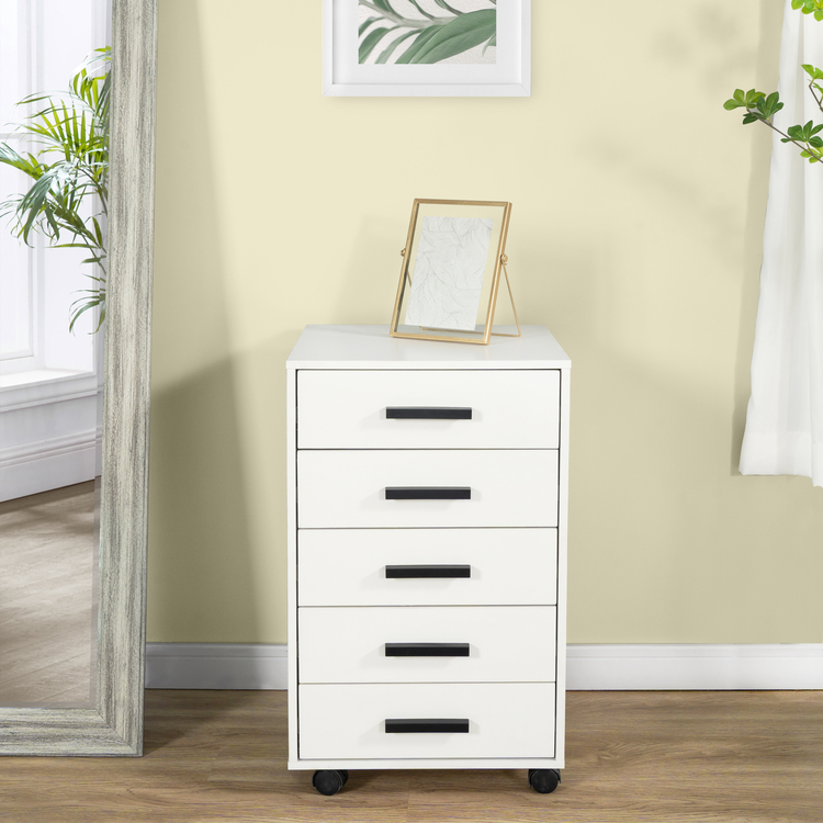 Naomi Home Parker 5 Drawer Office File Cabinet, Walnut Dresser