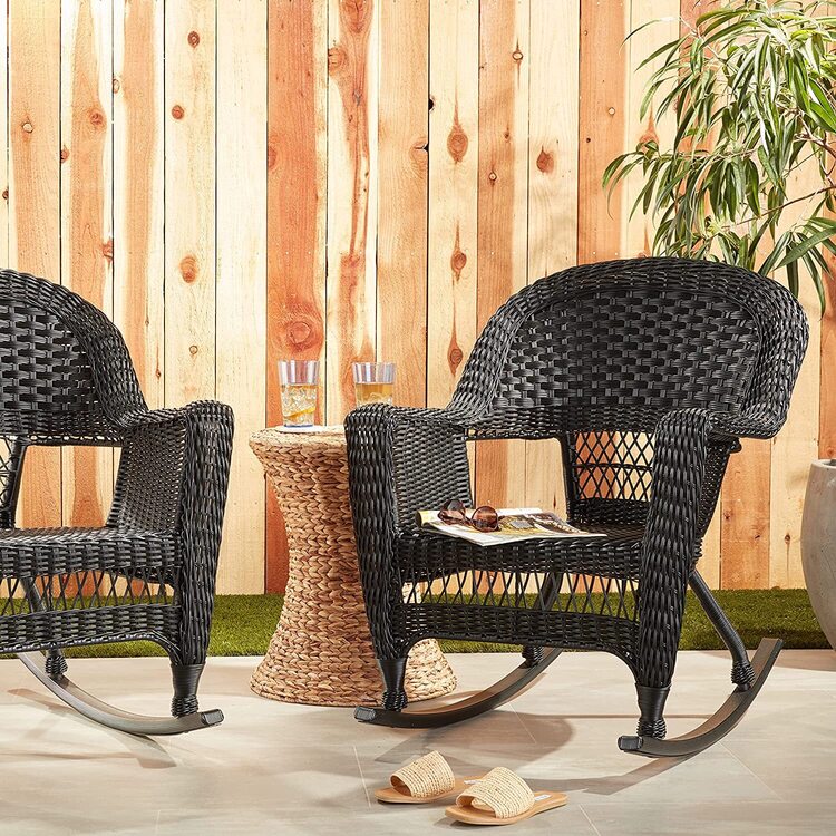 rocker wicker chair set of 2