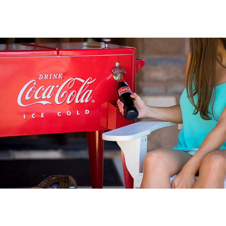 80 Coca-Cola Embossed Ice Cold Cooler on Wheels