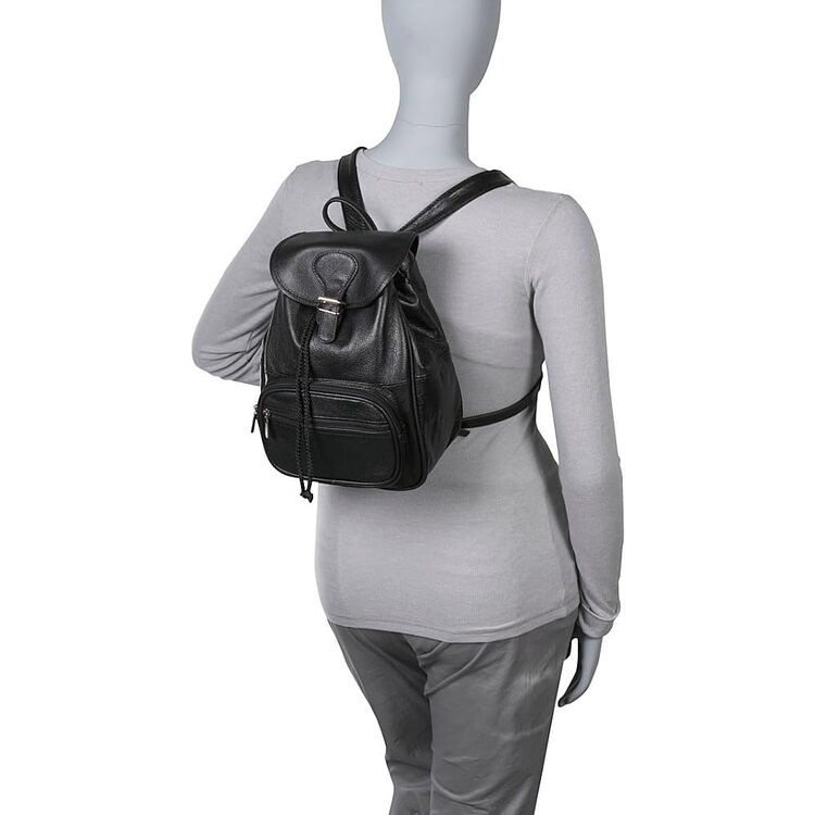 AmeriLeather Mini Leather Backpack - Black