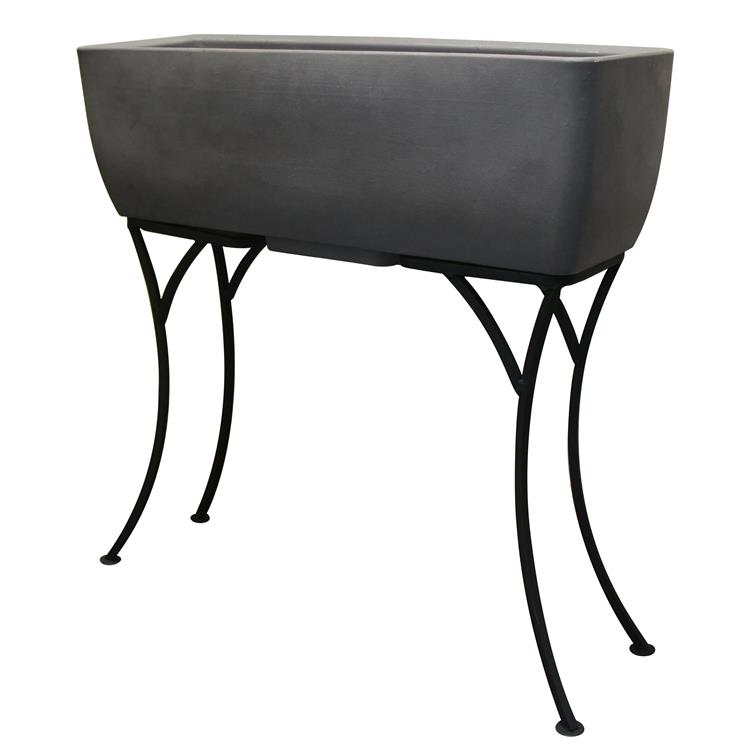 Elevated Planter W/ Stand - 30" X 10" - Graphite - Image 2