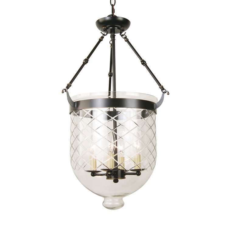 Design Living 4-Light Bronze Lantern Pendant With A Clear Glass Shade image - 1