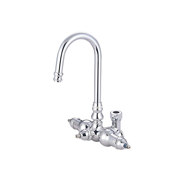 Kingston Brass Vintage Goose Neck Faucet with Back Outlet & Diverter image - 1