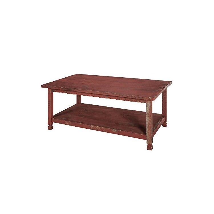 Bolton Furniture Country Cottage 42"L Coffee Table, Red Antique Finish image - 1