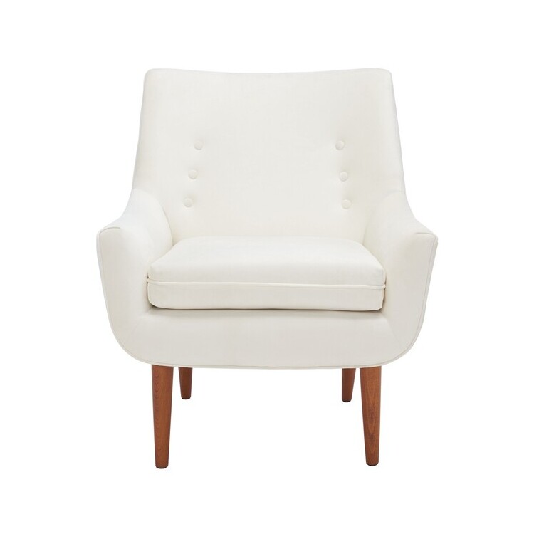 Safavieh Amina Accent Chair Furn Accent Chairs, Creme, 1' X 1', Square image - 1