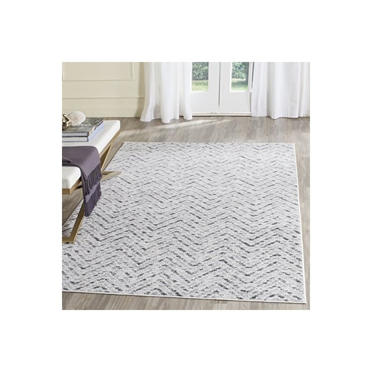 Contemporary Polypropylene Rugs Ivory Charcoal Design 76x51 image - 1