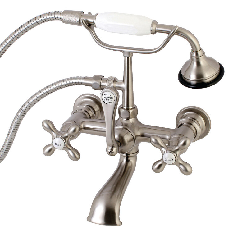 Aqua Vintage AE557T8 Clawfoot Tub Faucet with Hand Shower, Brushed Nickel image - 1