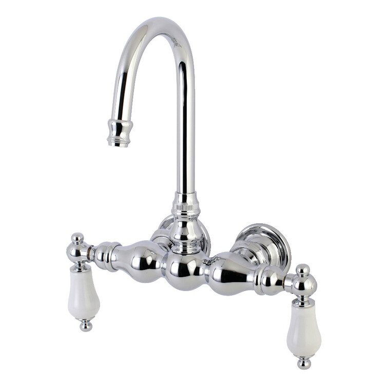 Polished Chrome Clawfoot Tub Faucet Wall Mount Faucets AE6T1 - Kingston Brass image - 1