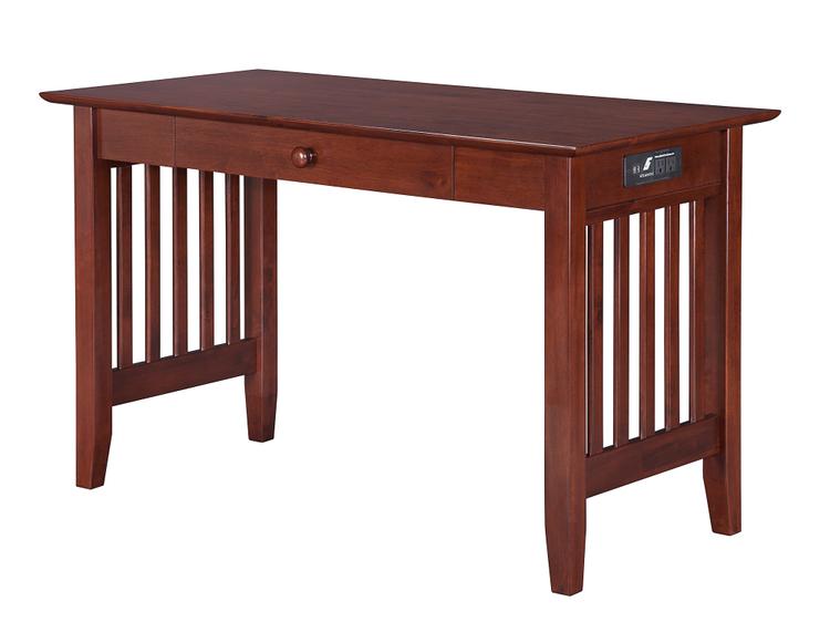 Atlantic Furniture Mission Desk with Drawer and Charging Station in