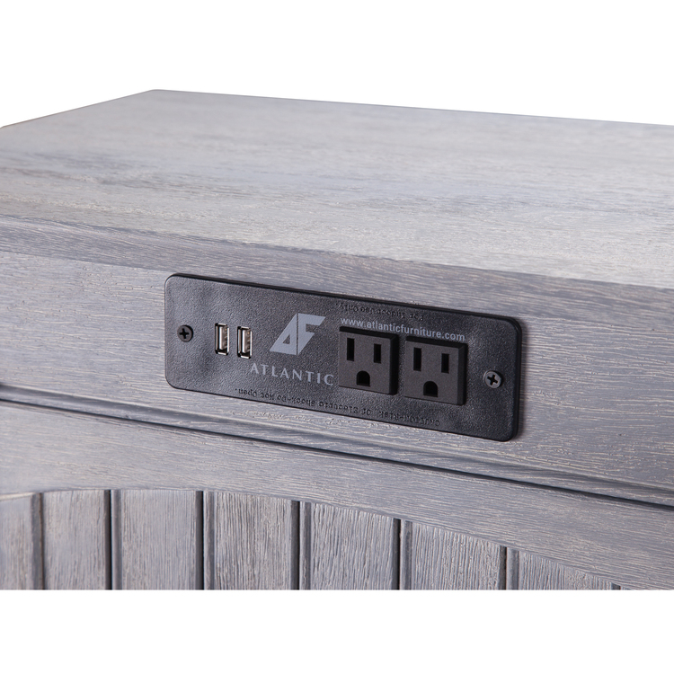 AFI Nantucket Chair Side Table with Charging Station in Driftwood