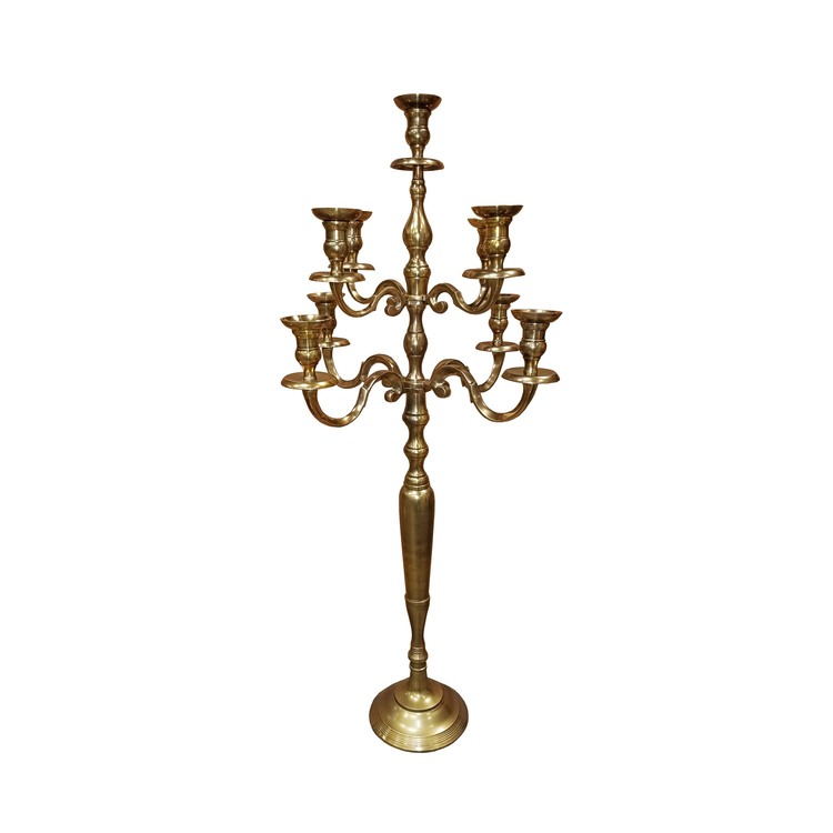 ASHLUXE Aurelia 72-Inch Tall Metal Candelabra 9 Candle Holders - Bronze image - 1