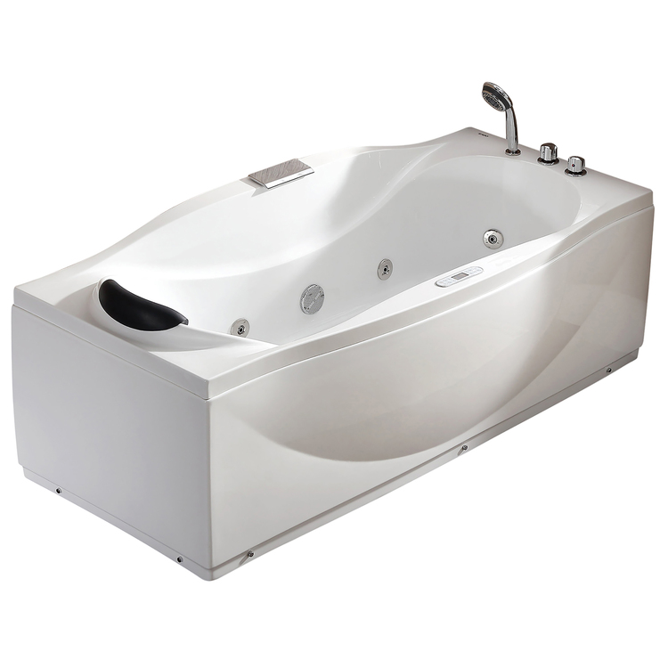 EAGO AM189ETL-R 6 ft Left Drain Acrylic White Whirlpool Bathtub w Fixtures image - 1