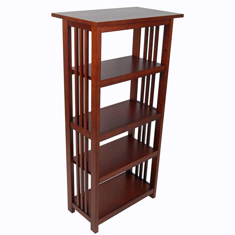 Mission Style Cherry Wood Bookcase 48 Tall 4 Shelves - Bolton Furniture image - 1