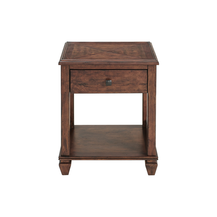 Bolton Furniture Stockbridge 21" Square Wood End Table with Drawer image - 1