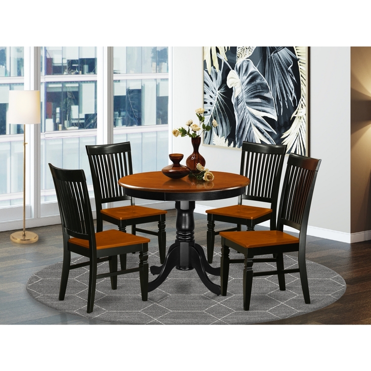 Kitchen Table Set 5 Piece - Dining Table & 4 Chairs - Gothic Glamour ...