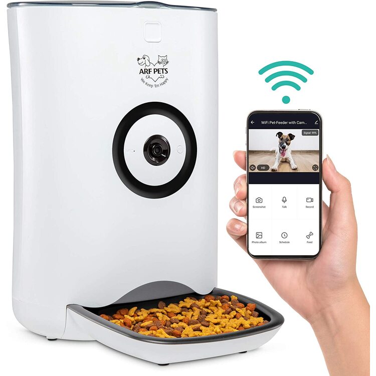 Smart Automatic Pet Feeder with Video Camera for Dogs & Cats, Wi-Fi Programmable Food Dispenser image - 1