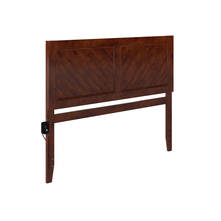 Queen Wood Headboard with Attachable Charger