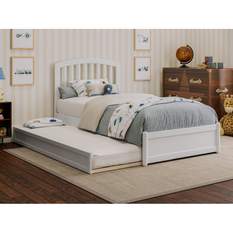 AFI, Lucia Queen Platform Bed with Panel Footboard and Twin XL Trundle