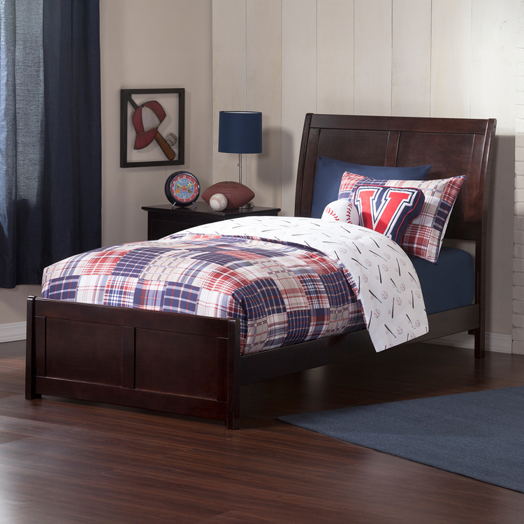 AFI Furnishings Portland Full Foundation Bed with Matching Footboard in Walnut - Finish:Walnut,Size:Full image - 1