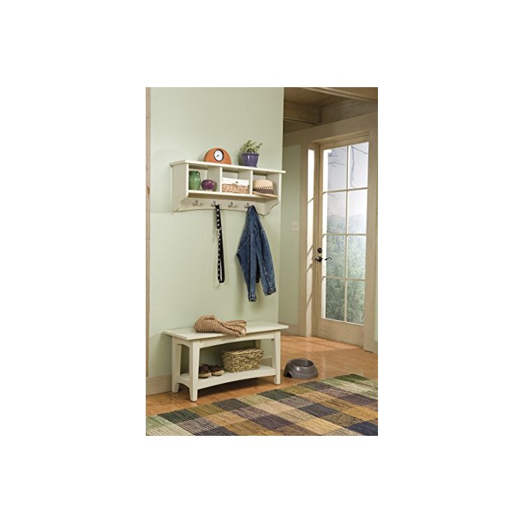 Shaker Cottage Storage Coat Hook with Bench Set, Sand image - 1