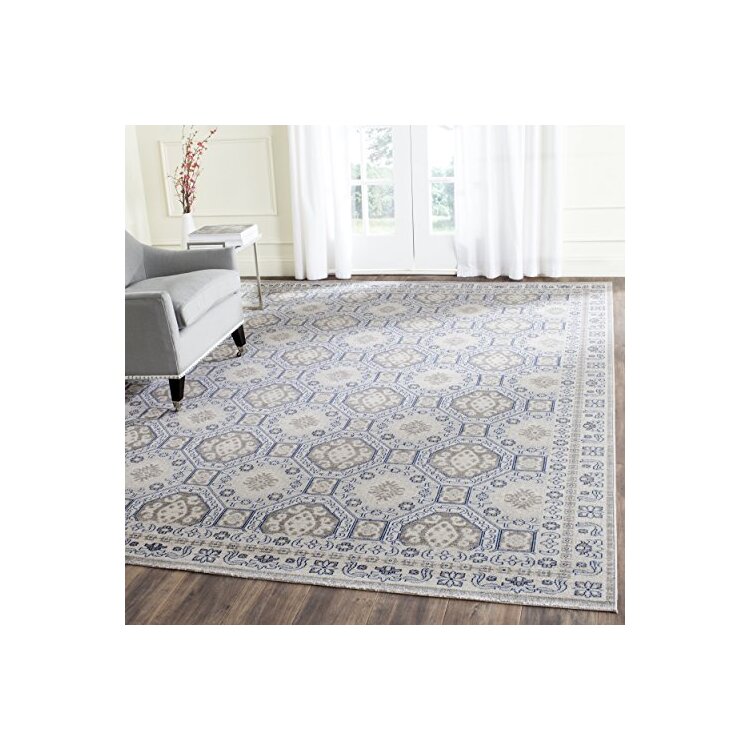 Traditional Silver/Blue Cotton Jute Rugs 12'L x 9'W image - 1