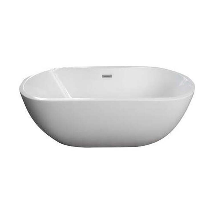 61 Acrylic Freestanding Tub with Oil Rubbed Bronze Drain - Barclay Products image - 1