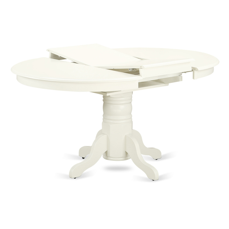 White Linen Kitchen Table & Chairs Set Cherry Wood Seat image - 1