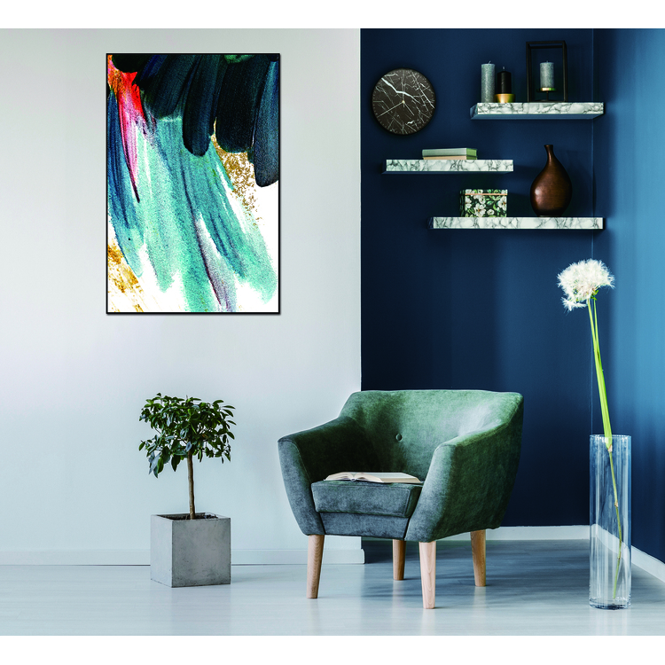 Whiteline Modern Living Livia 48"x32" Canvas Wall Art, Black PS Frame image - 1