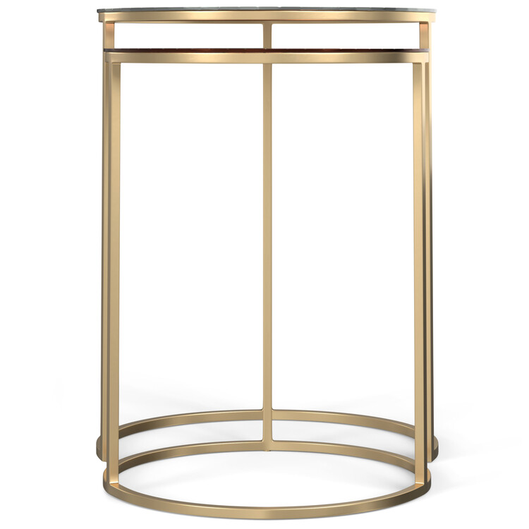 Simpli Home Drake 18 inch Wide Round Contemporary Nesting table in ...