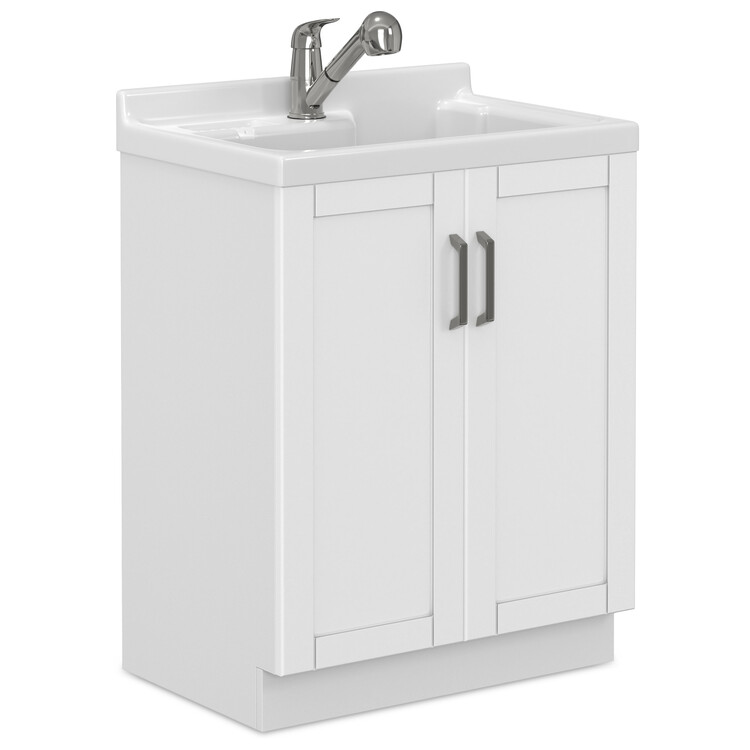 Simpli Home Kyle All-In-One 28-inch Laundry Utility Sink and Cabinet image - 1