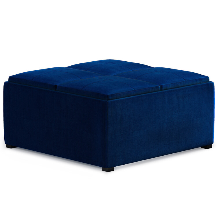 Simpli Home Avalon 35 Inch Wide Contemporary Square Coffee Table 