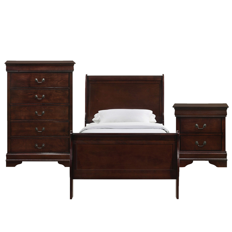 Picket House Furnishings Ellington Twin Panel 3PC Bedroom Set in Cherry