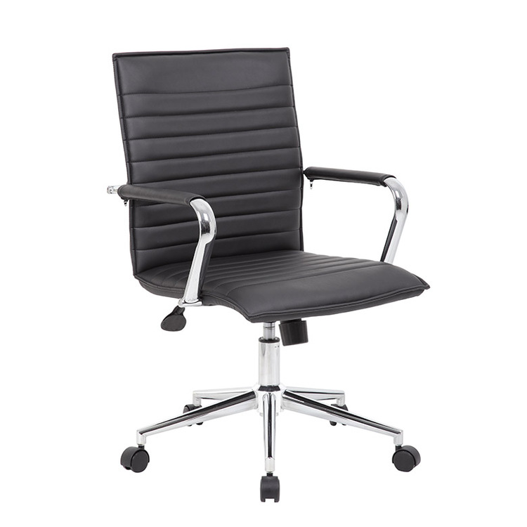 Boss Office Black Vinyl Hospitality Chair image - 1