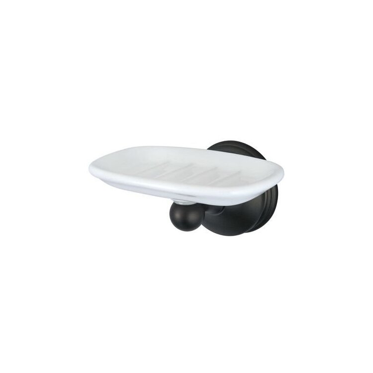 Vintage Wall Mount Porcelain Soap Dish with Screw Mounting Hardware - Kingston Brass image - 1