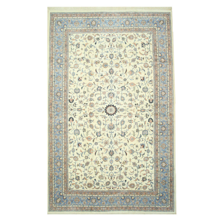 EORC Ivory Hand Knotted Wool Traditional Kashan Rug, 11'6 x 18'5 image - 1