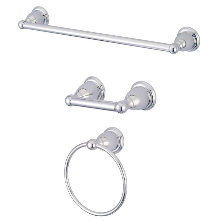Kingston Brass BAK175248C Heritage 3-Piece Bathroom Accessory Set, Polished Chrome image - 1