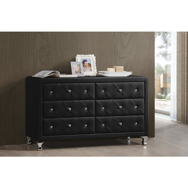 Luminescence Faux Leather Upholstered Dresser - OJCommerce.com