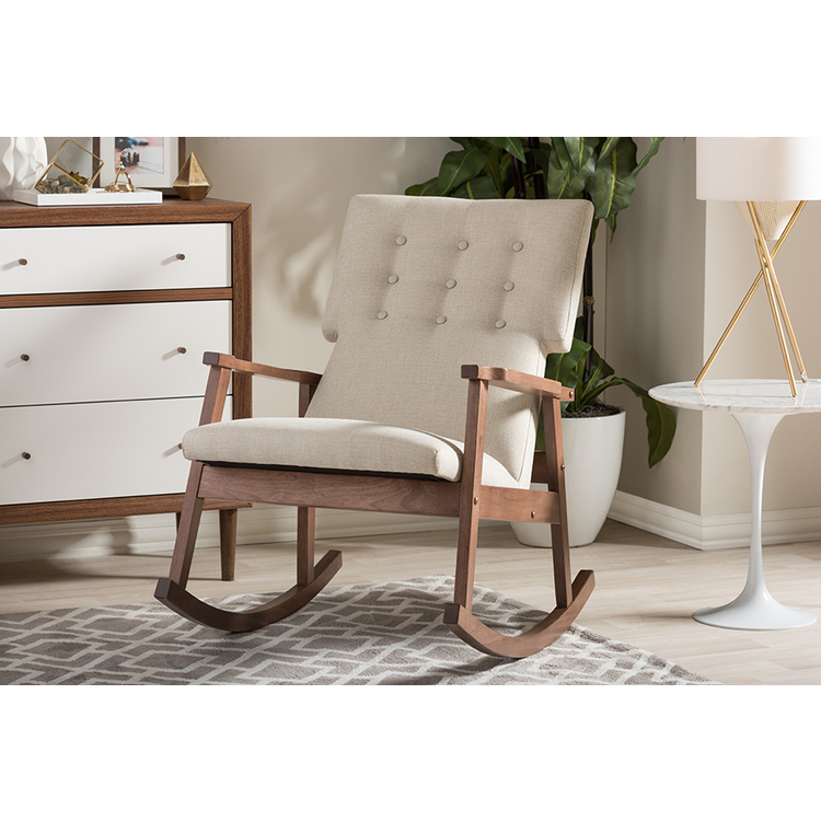 Baxton Studio Agatha Mid-Century Modern Upholstered Button-Tufted ...