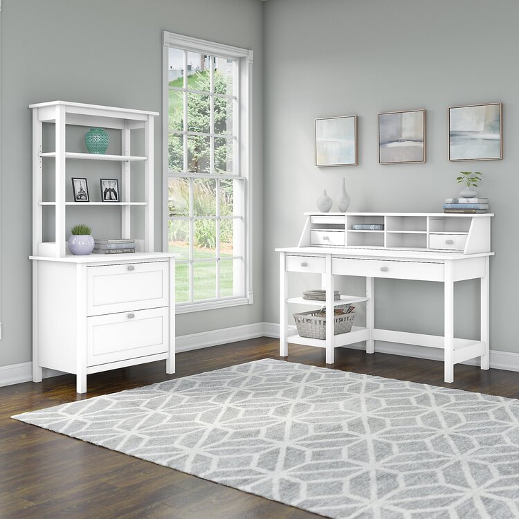 Bush Furniture Broadview 54W Computer Desk with Shelves, Desktop