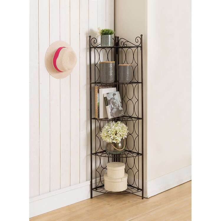 Room Corner Rack Room Designs Copper Corner Shelf - 5 Tier Transitional Rack ...